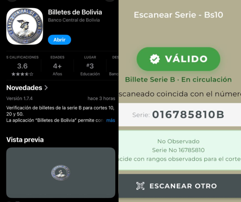 Conozca los pasos para verificar su billete de serie B