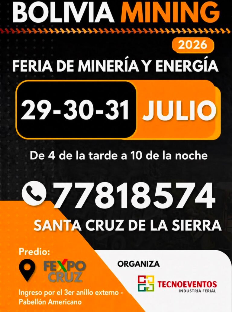 Santa Cruz sede de la segunda edición de ‘Bolivia Mining 2026’, el evento clave del sector minero