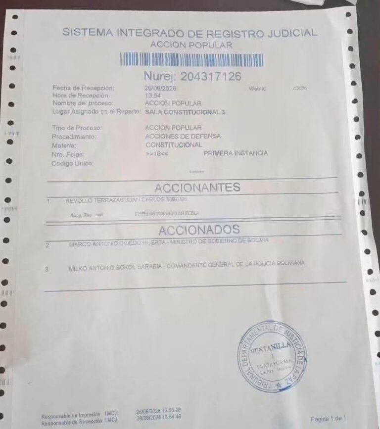 Admiten acción popular contra el ministro de Gobierno y el comandante de la Policía por seguridad ciudadana