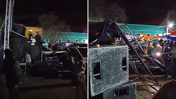 El viento derriba estructura de sonido en una fiesta de Tiwanaku y deja al menos 5 heridos
