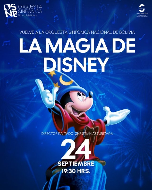 La Orquesta Sinfónica Nacional de Bolivia presenta “Le Magia de Disney