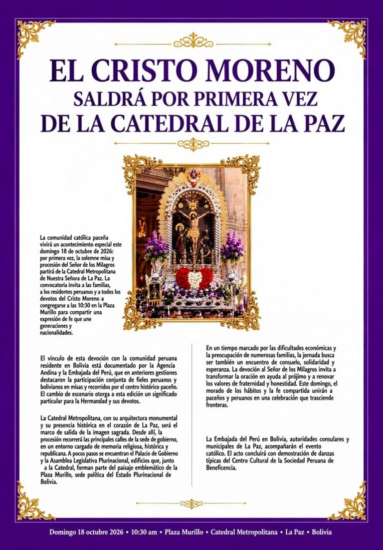 El Cristo Moreno de la Catedral de La Paz saldrá en procesión por primera vez este domingo tras la Solemne Misa