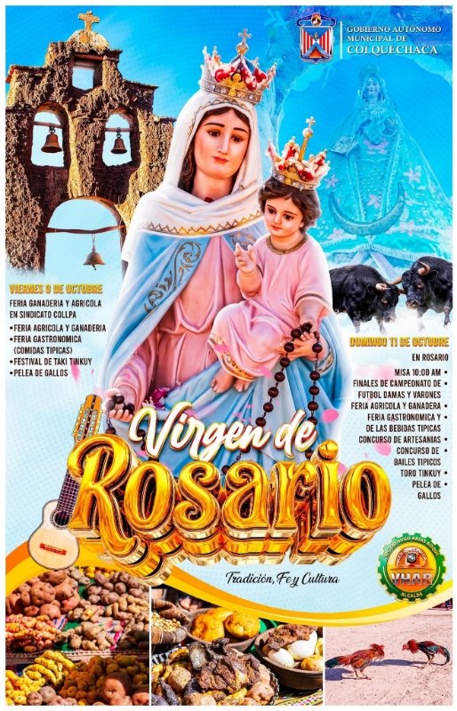 Toro Tinku, peleas de gallos y danzas típicas marcarán la Festividad de la Virgen del Rosario en Colquechaca